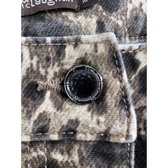 J. Mclaughlin Leopard Baxter Zipper Detail Moto Skinny Pants Size 10 - Picture 6 of 12